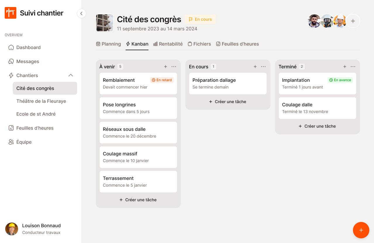 SuiviChantier.com - Restez au courant des tâches en retard ou en avance de vos chantiers