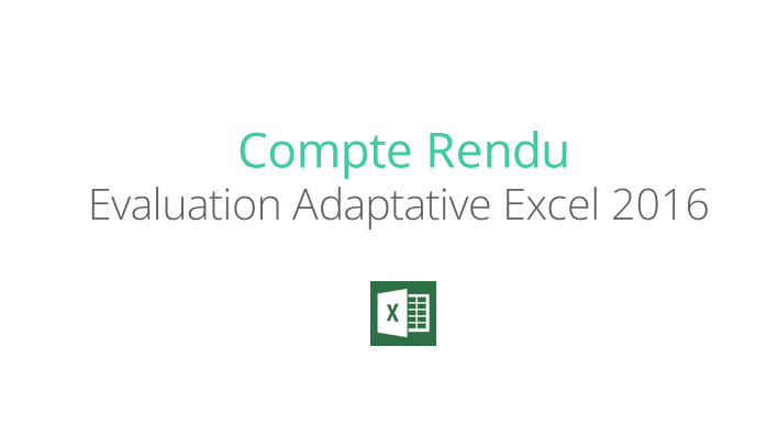 Rapport d'évaluation sur Excel