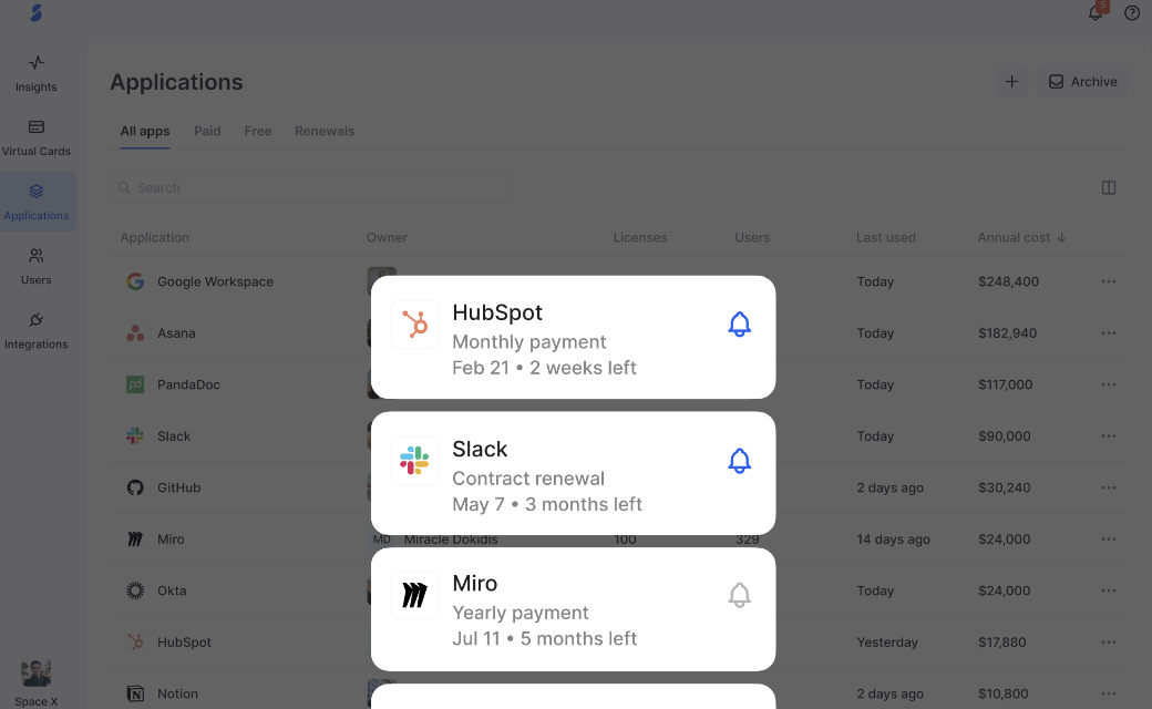 Spendbase - Payment notifications