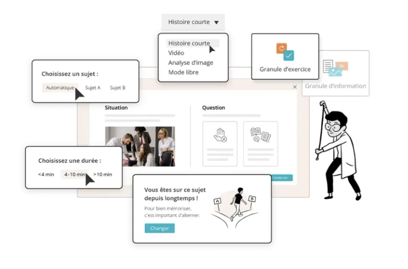 Didask - Expérience apprenant : 
grâce à l'adaptive learning façonné par les chercheurs en sciences cognitives Didask, vos parcours pousse les modalités adaptées à vos objectifs et chaque apprenant vit un parcours personnalisé