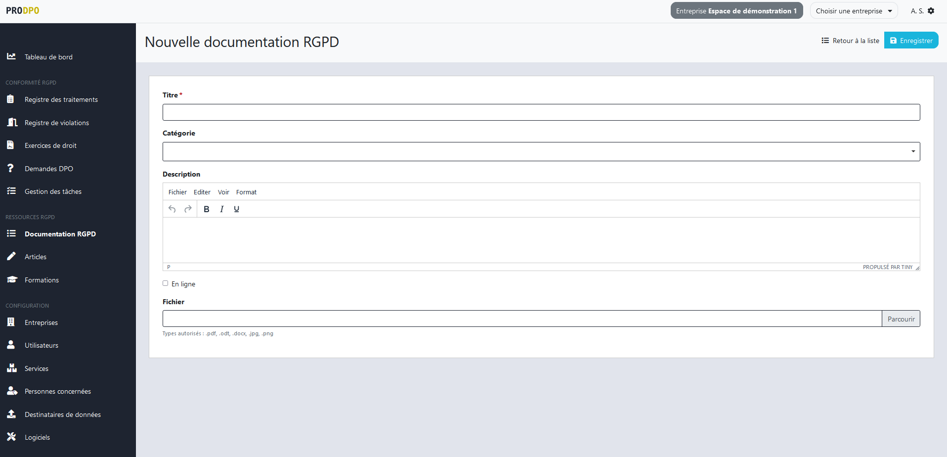 ProDPO - Documentation RGPD