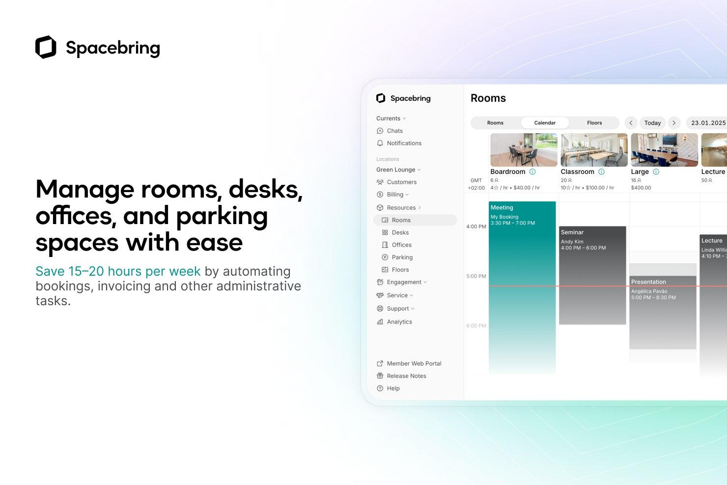 Spacebring - Manage rooms, desks, offices, and parking spaces with ease