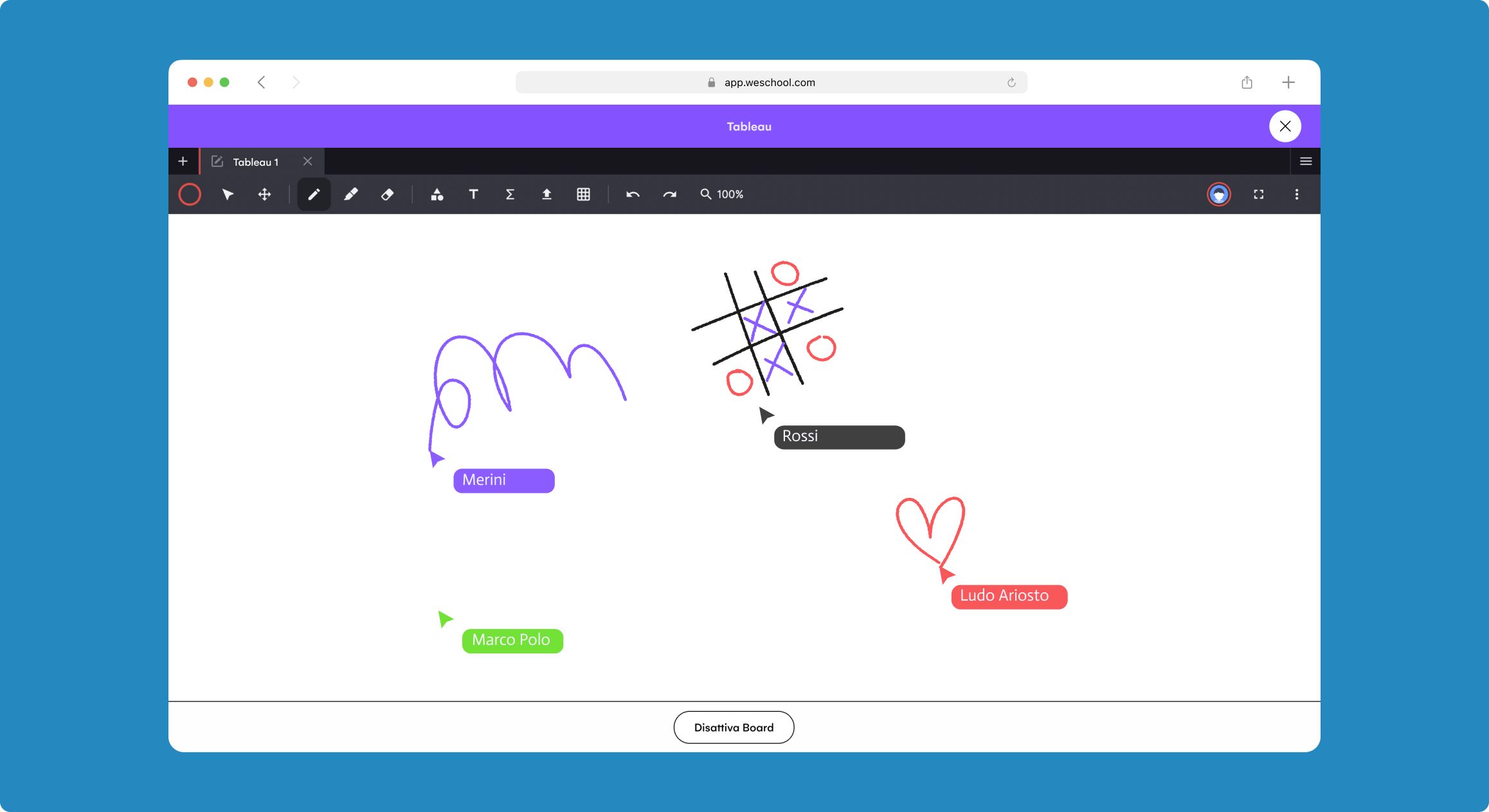 WeSchool - Tableau interactif:
Un tableau interactif pour soutenir l'enseignement et la collaboration en temps réel.