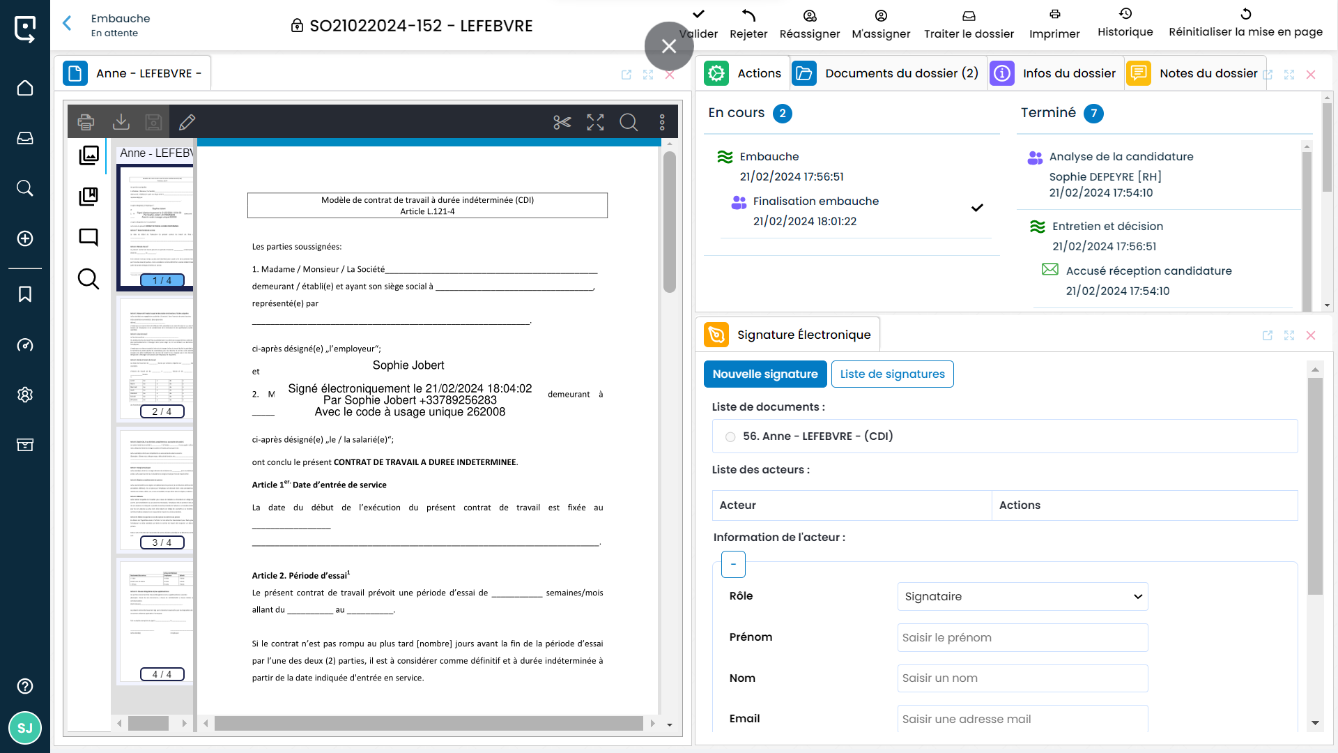 Sqalia Global XP - Gestion de dossier : documents et workflow, signature...