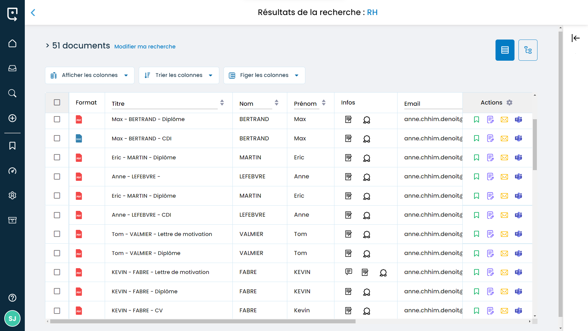 Sqalia Global XP - Affichage personnalisé des recherches de documents