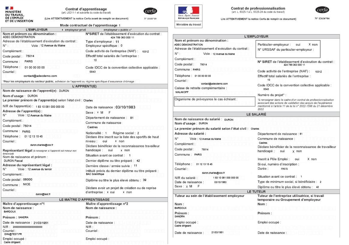 Formaway - Edition des CERFA par apprentissage et de professionnalisation