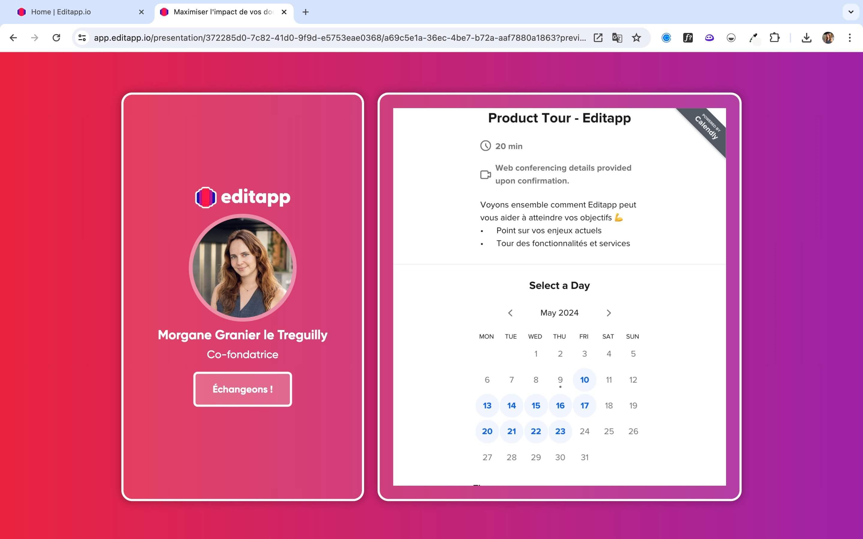 Editapp.io - Player - Booking module