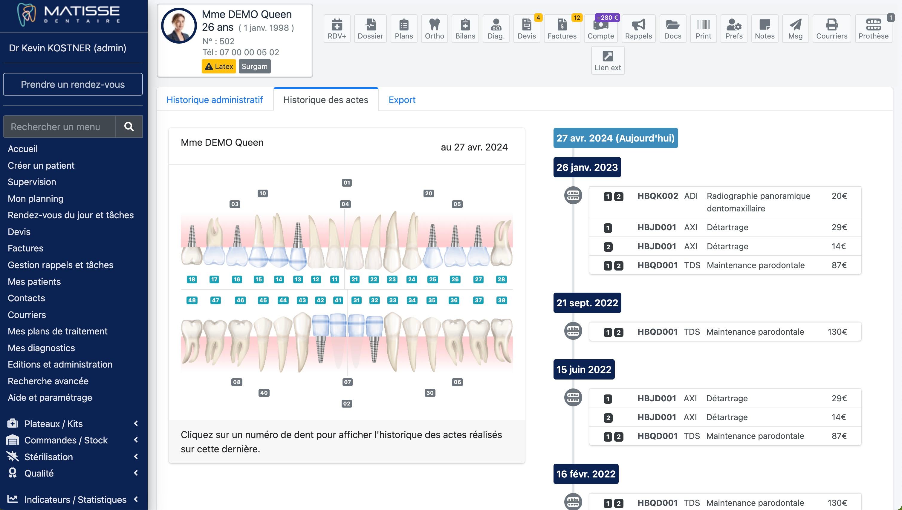 Matisse : Logiciel de Gestion de cabinet dentaire