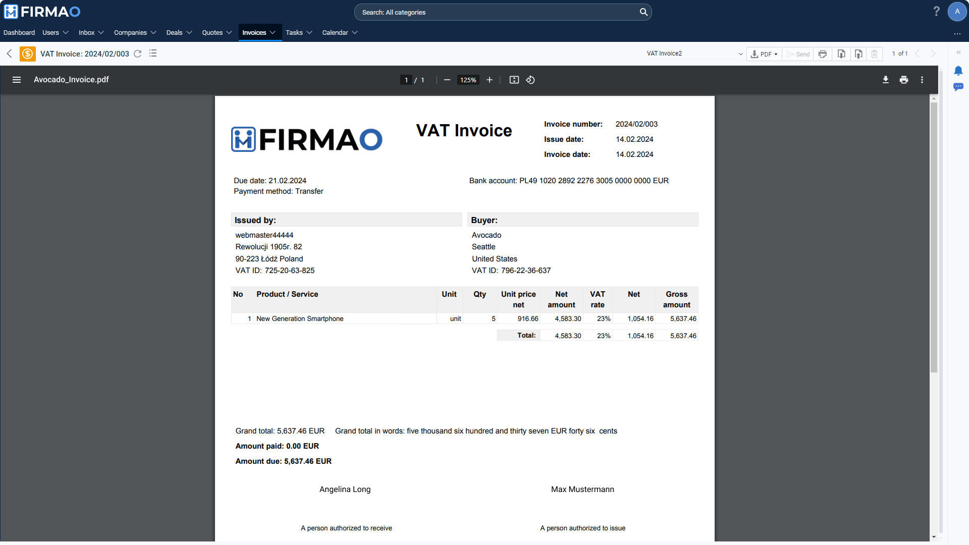 Firmao - Firmao Invoice