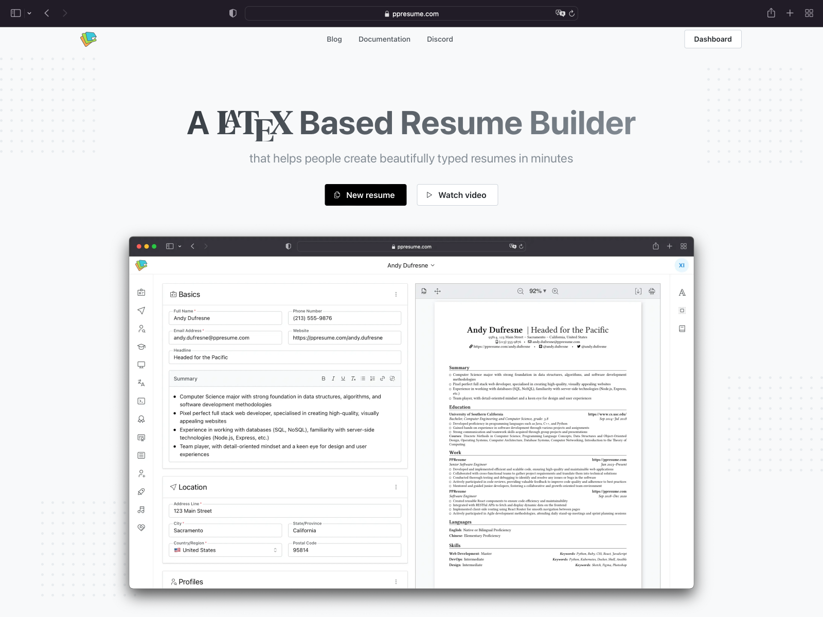 Review PPResume: A LaTeX based resume builder - Appvizer