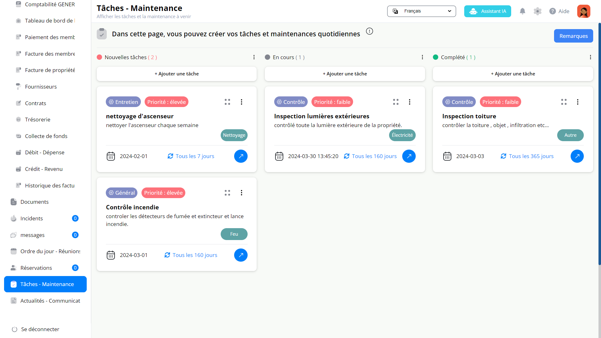 oownee - systeme de maintenance et rappel automtique