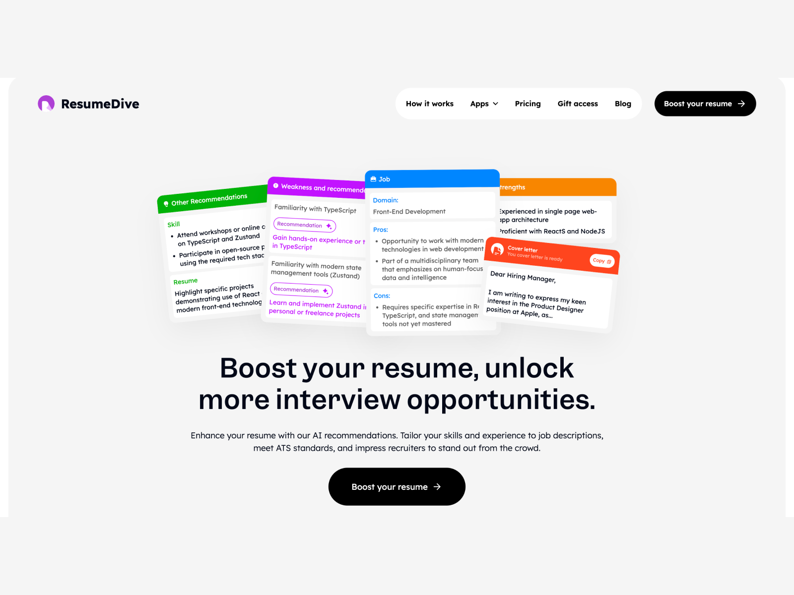 Review ResumeDive: A resume boosting service using AI - Appvizer