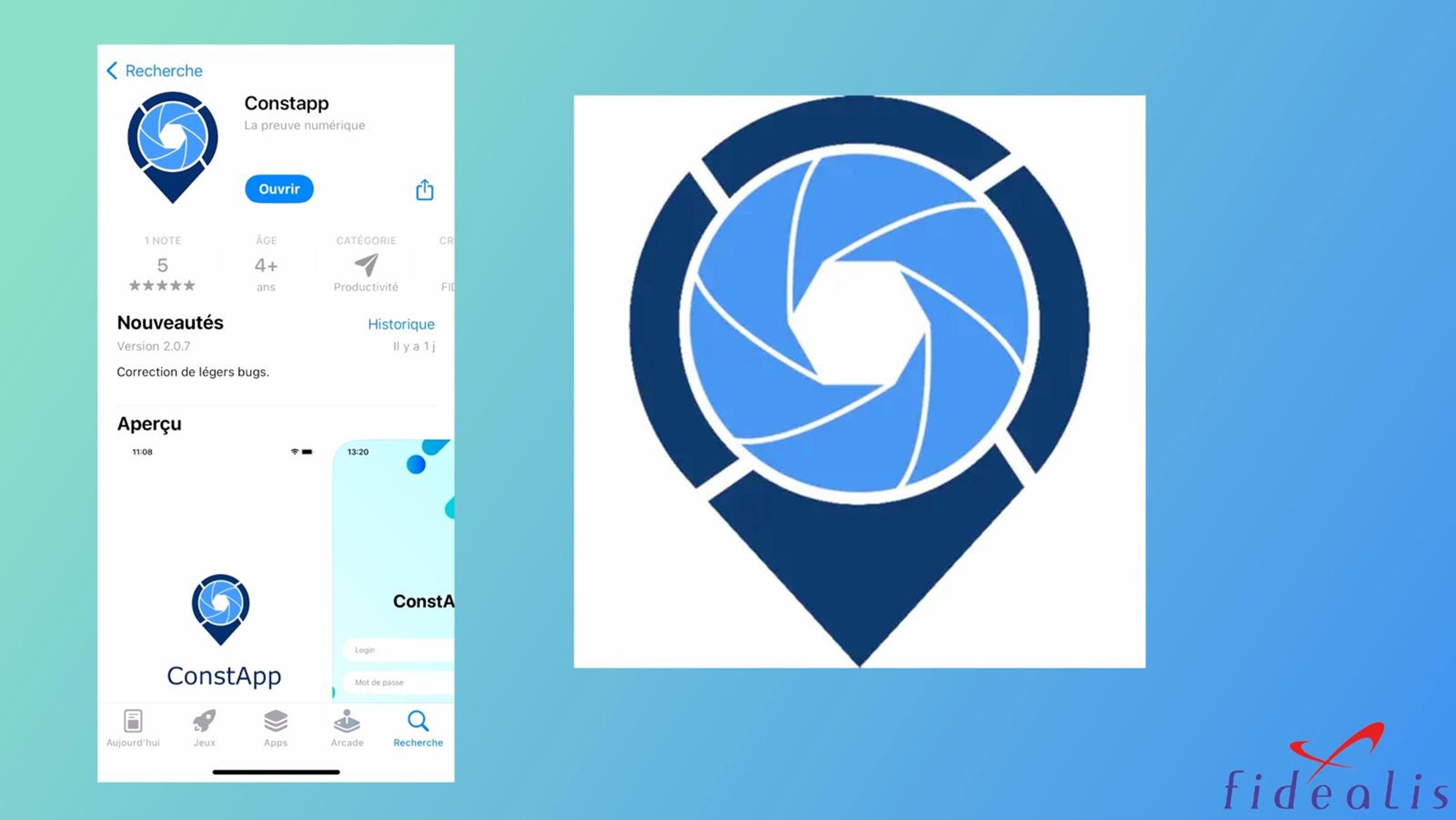 CONSTAPP - Constapp, directement sur le compte Apple et Android de Fidealis.com