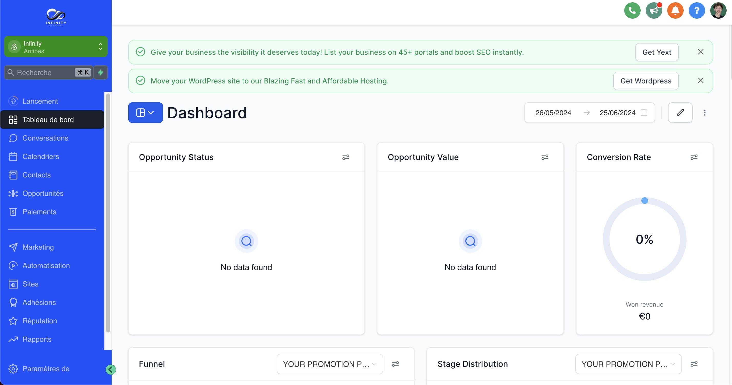 Infinity - Dashboard Infinity