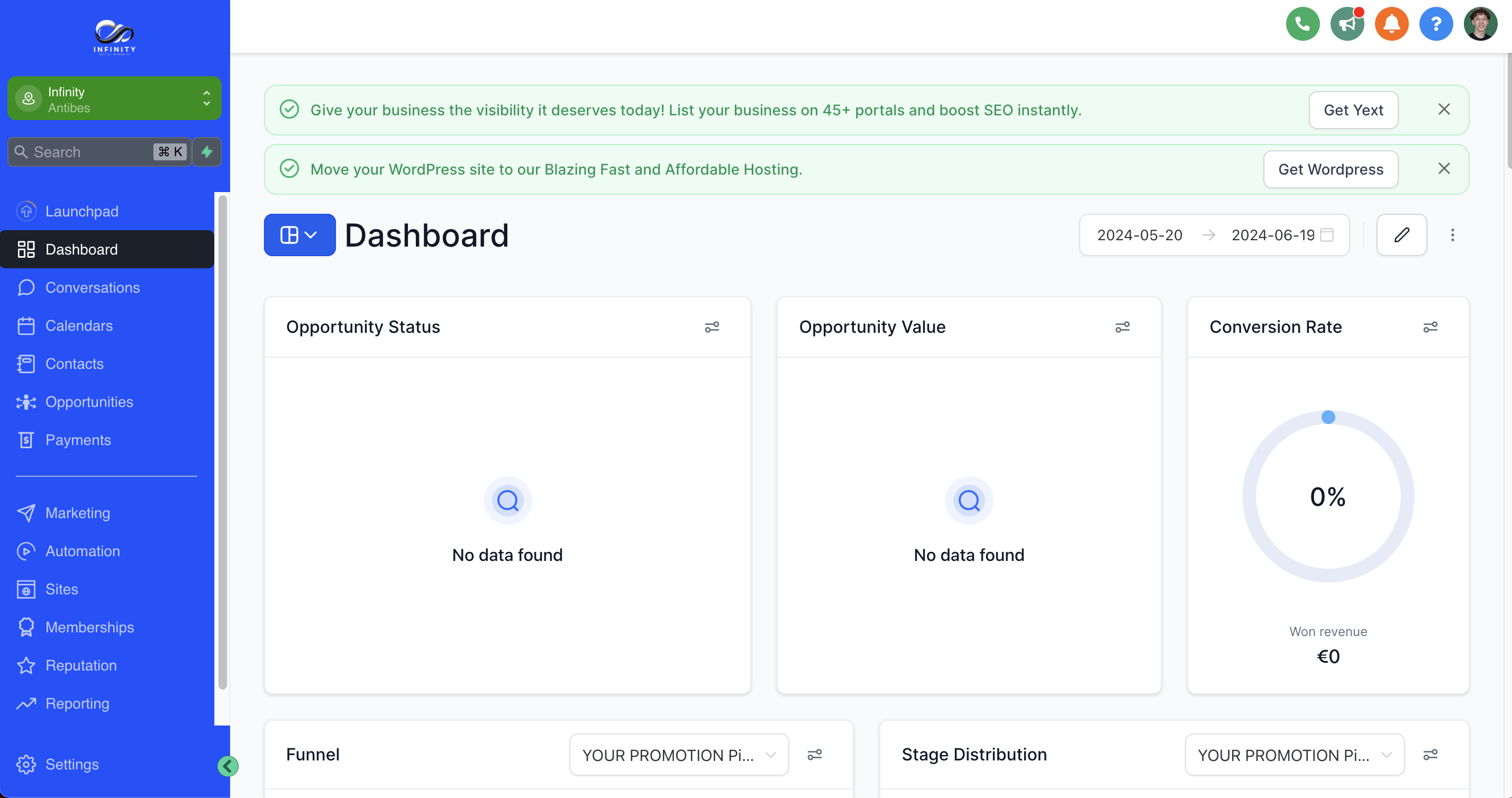 Infinity - Dashboard Infinity