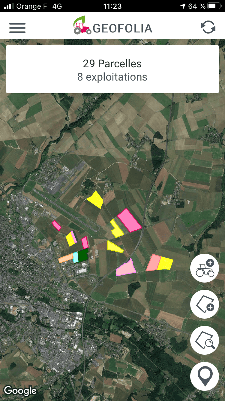 Geofolia - Cartographie smartphone disponible pour vous et vos salariés pour optimiser la visualisation des parcelles.