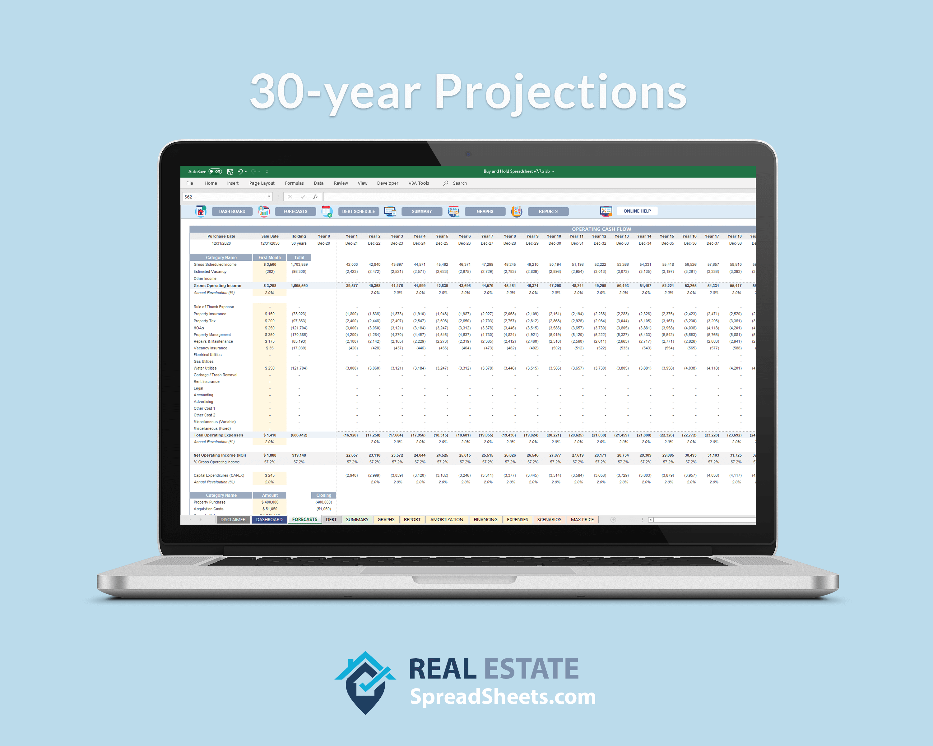 Rental Property Analysis - Up to 30-year projections to see how your property will perform over time