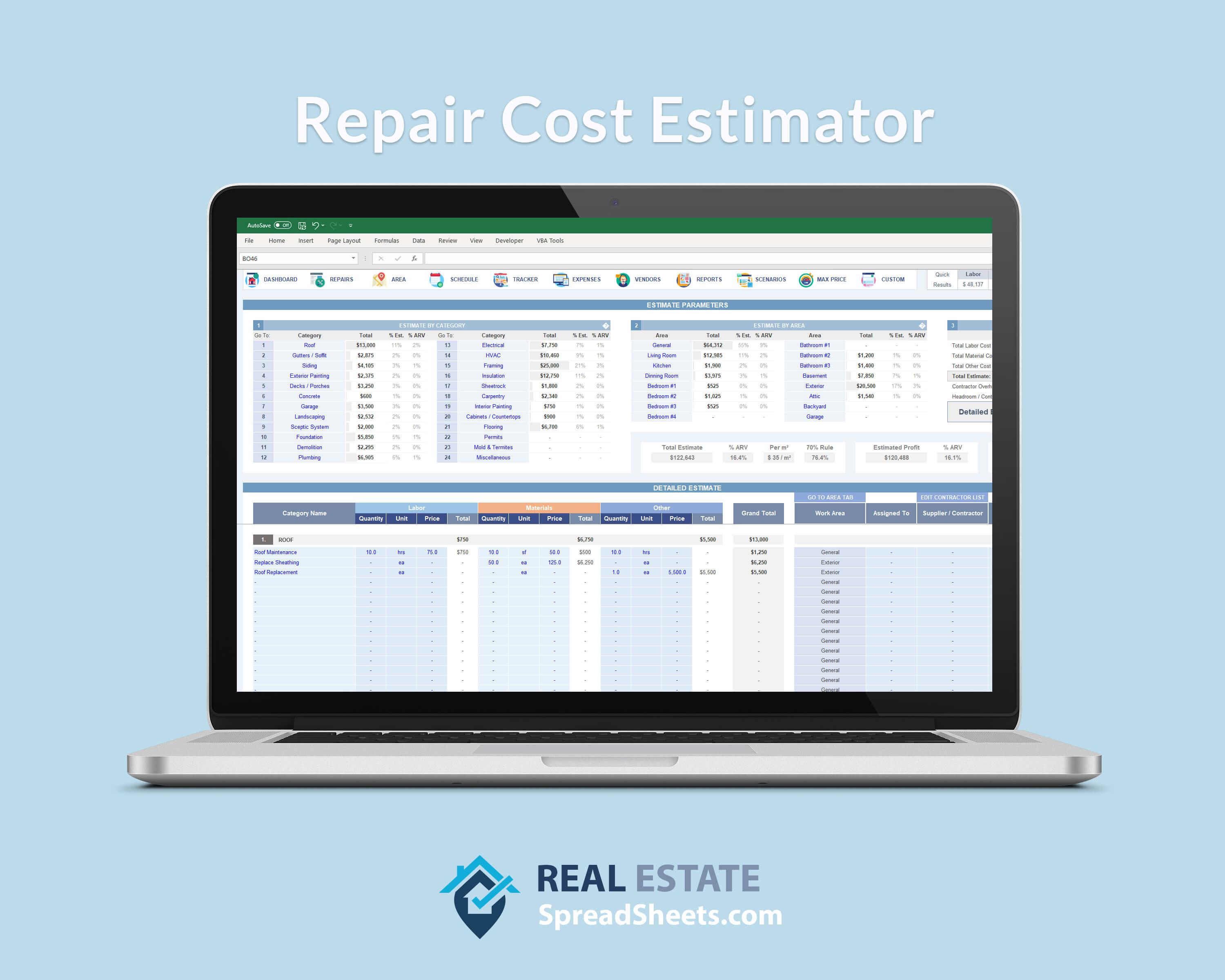 House Flipping & Rehab - Create a comprehensive cost database to quickly and accurately estimate rehab costs for all your projects