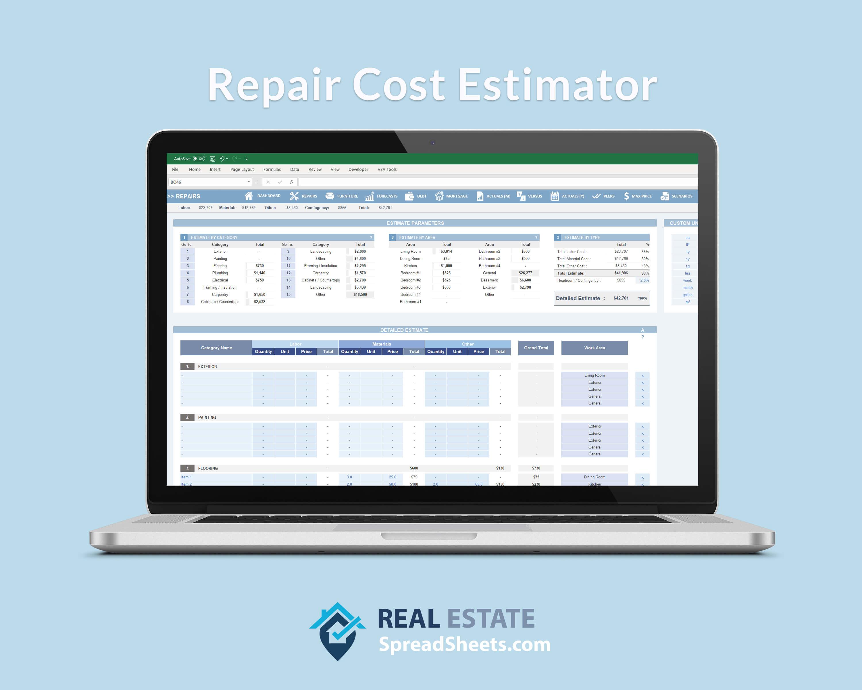 Airbnb Calculator - Create a comprehensive cost database to quickly and accurately estimate rehab costs for all your projects