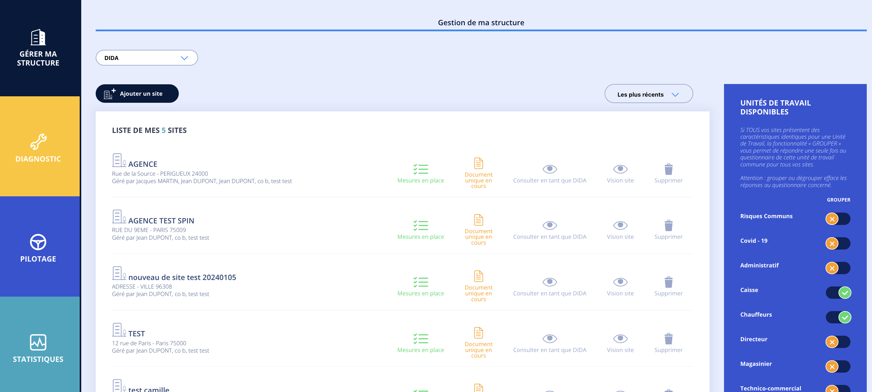 G2P Primo - tableau de bord