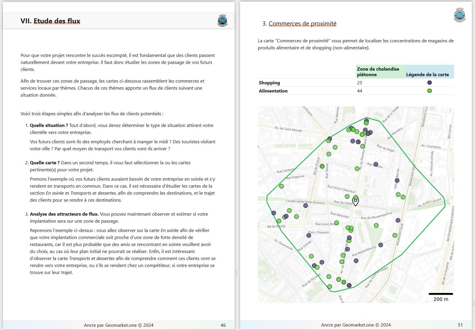 Ancre par Geomarket.one - Exemple d'étude : étude des flux de clients