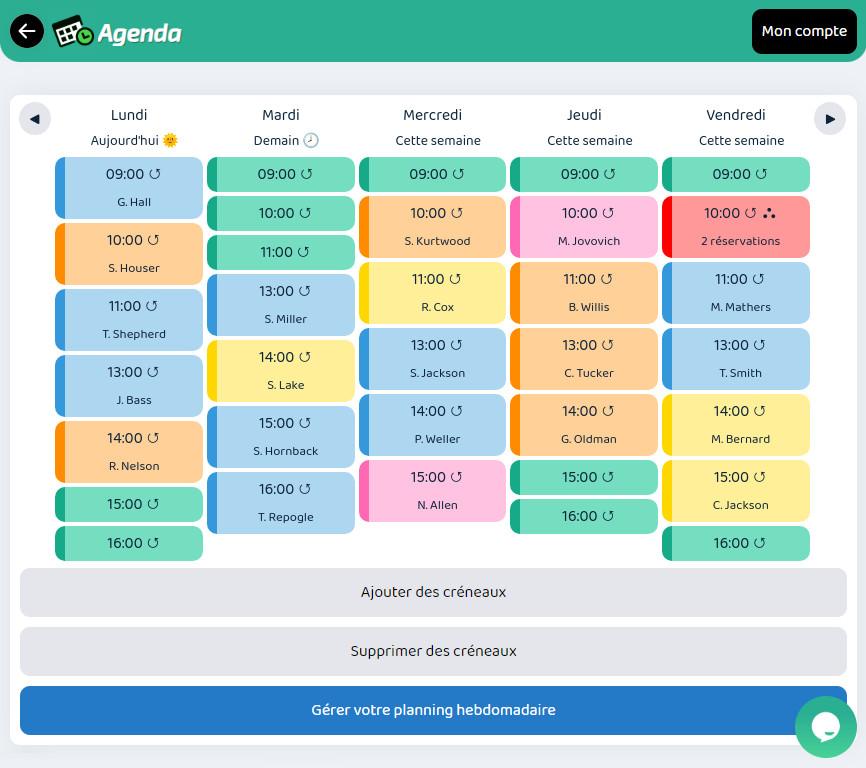 Resaclick - L'agenda