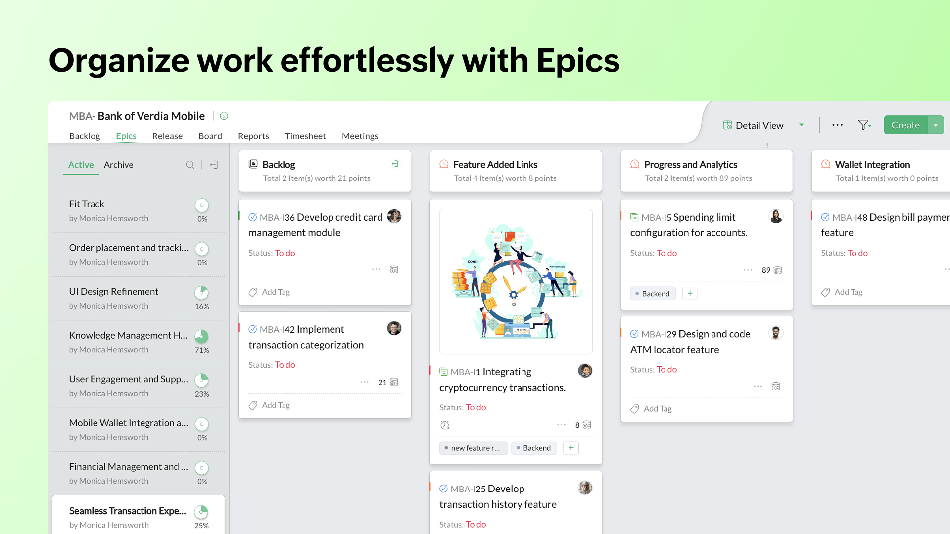 Zoho Sprints - Organize work effortlessly with Epics