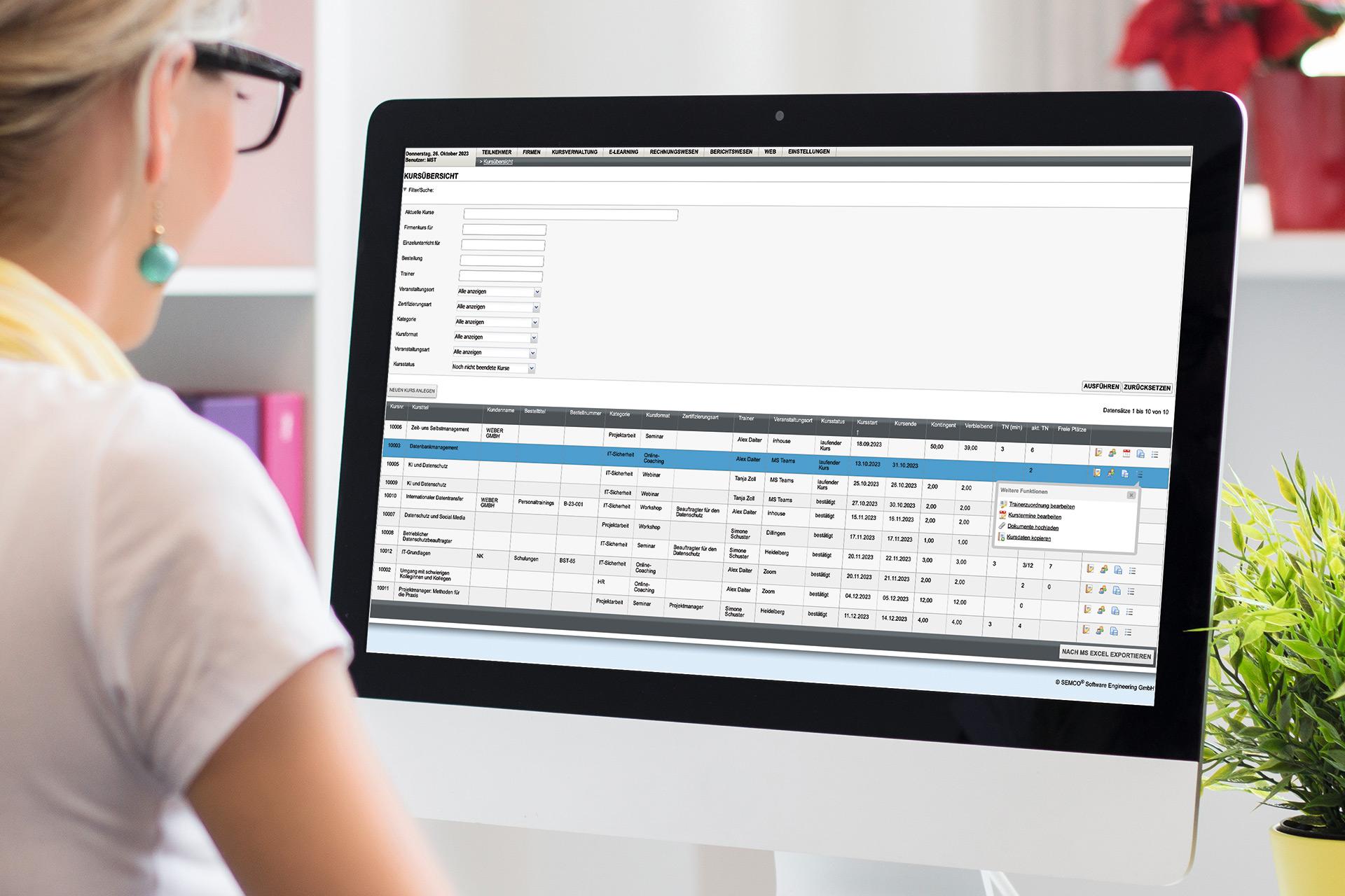 SEMCO  - Kurse und Seminare an einem Ort übersichtlich verwalten