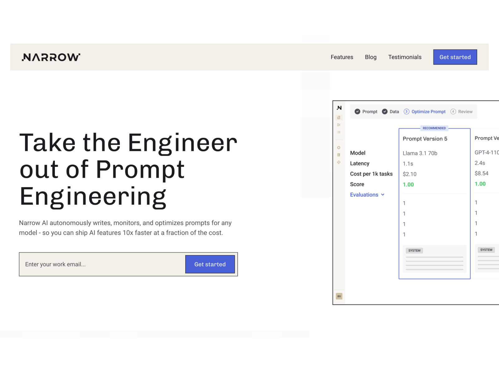 Review Narrow AI: Automated Prompt Engineering and Optimization - Appvizer