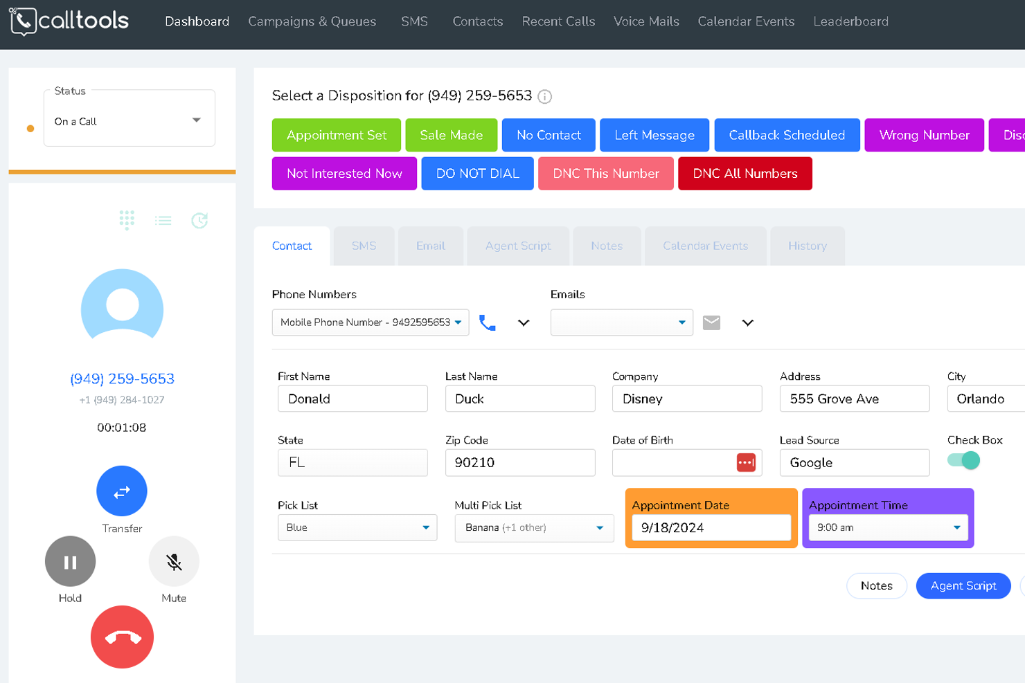 CallTools - CallTools Agent Dashboard