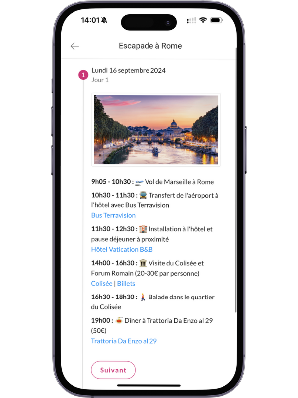 Voyages Planner - Ajoutez le descriptif et les toutes les informations importantes concernant un itinéraire