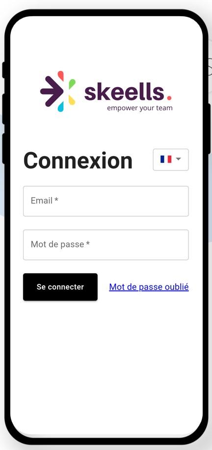 Skeells - page de connexion