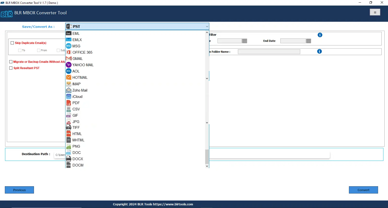 MBOX Exporter Converter Tool - select-mbox-to-pst-format