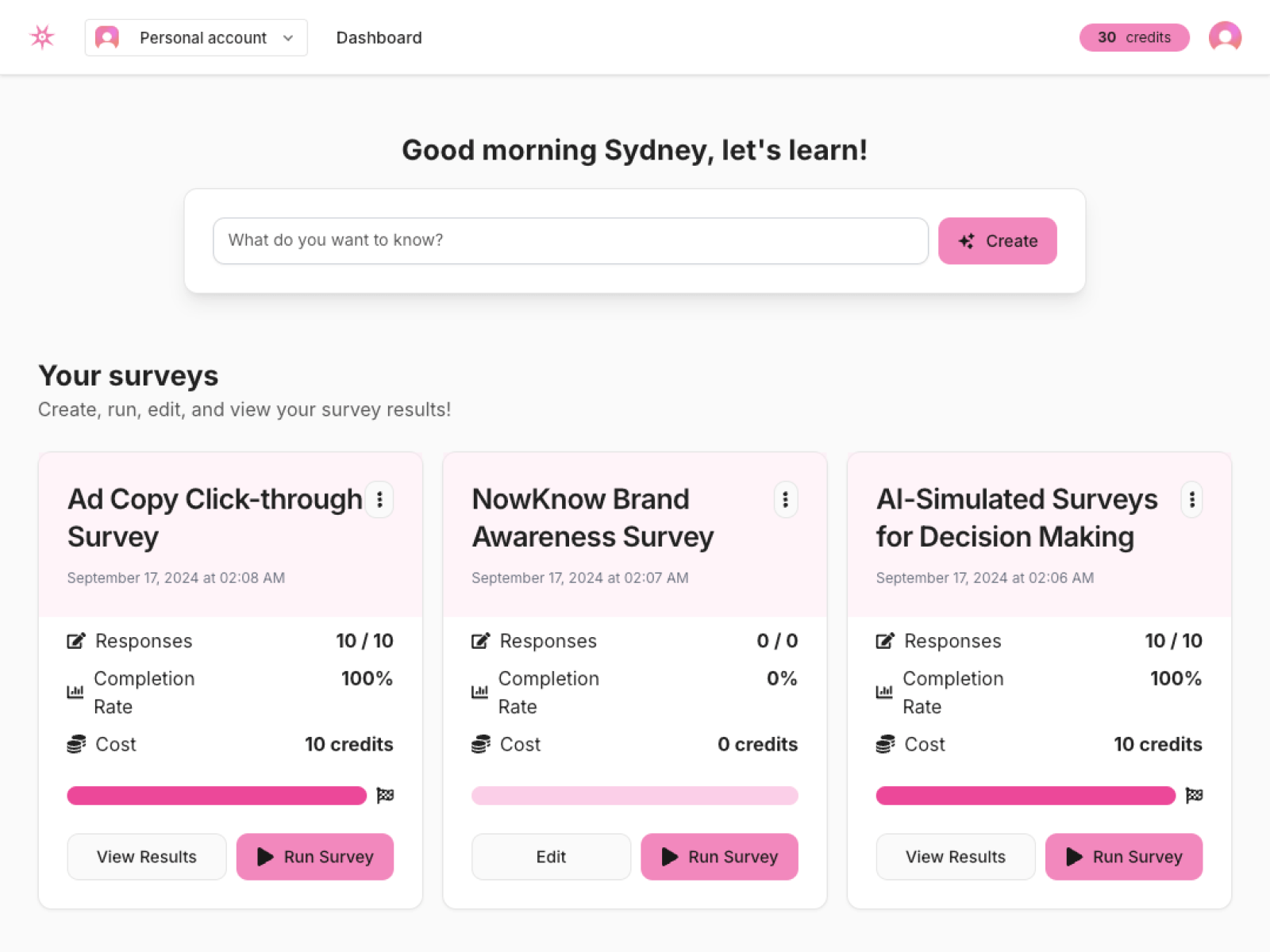 NowKnow : Surveys answered by AI personas