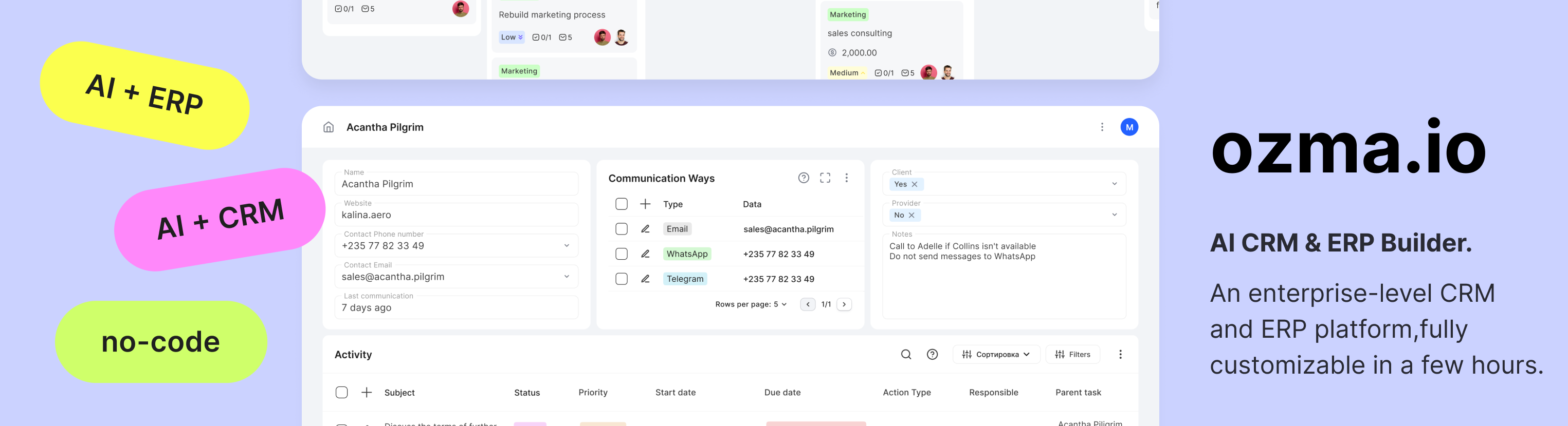 ozma.io : open source AI CRM & ERP Builder