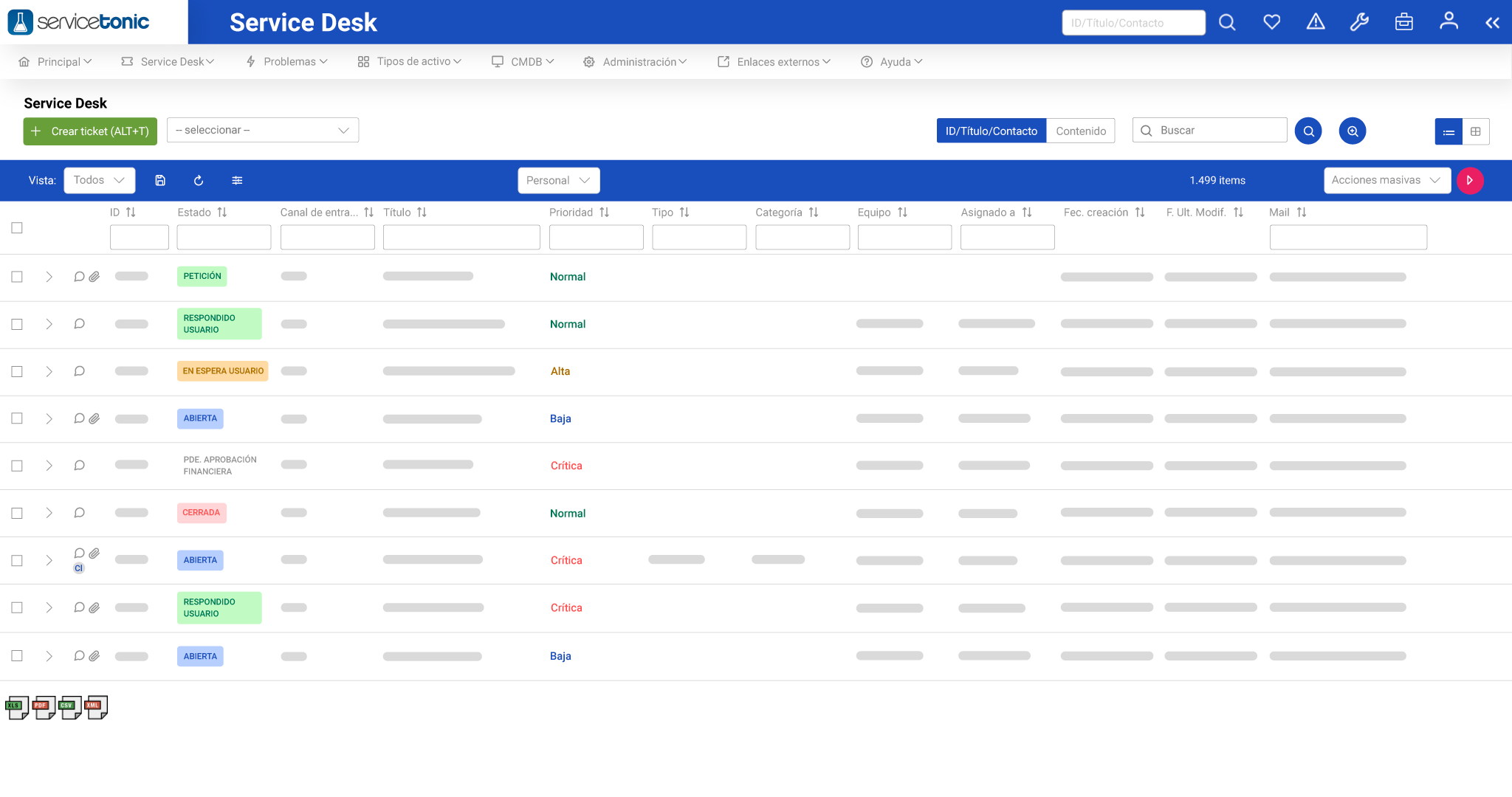 ServiceTonic - Vistas de tickets personalizables