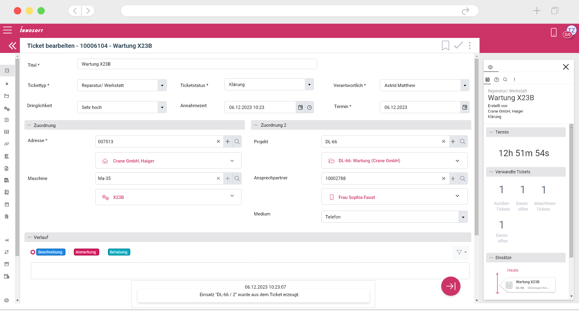 Innosoft FSM - Ticket