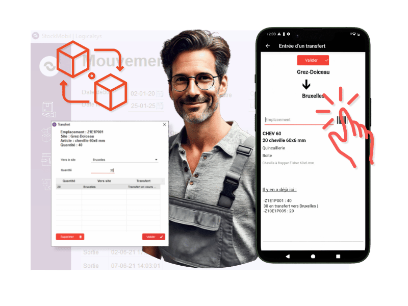 stockmobil - Transfert de marchandises entre les stocks
