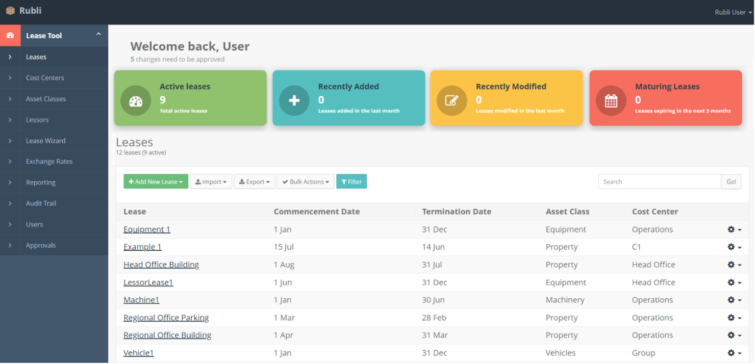 Rubli Lease Accounting - Rubli lease tool