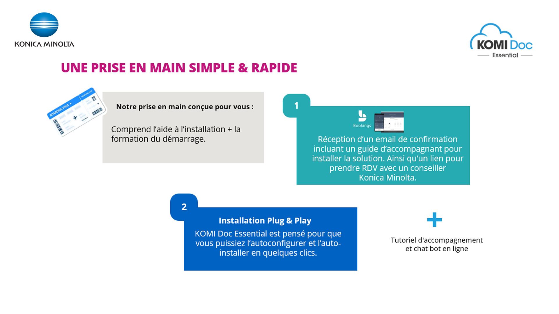 KONICA MINOLTA - KOMI Doc Essential : Prise en main simple et rapide - Auto installation guidée en quelques clics