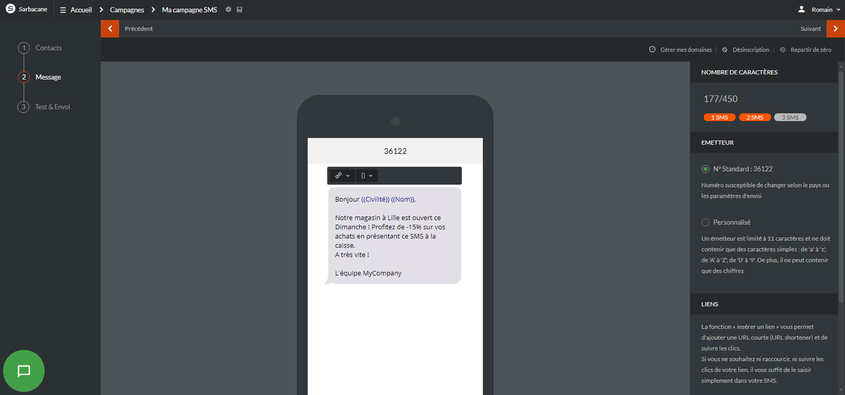 Sarbacane - Blowgun Sunrise: SMS Marketing Managing unsubscribe / Opt-out variant combinations, Campaign Management