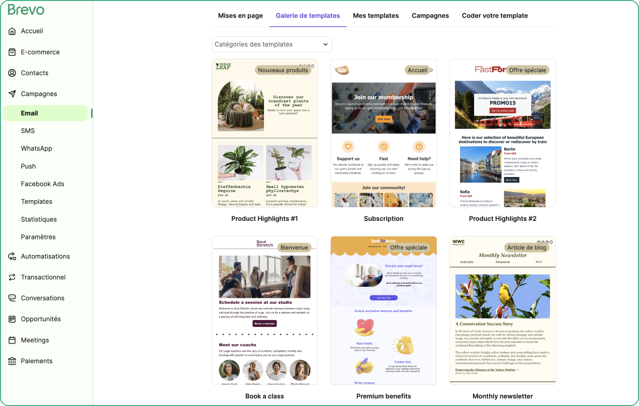 Brevo (ex Sendinblue) - Plus de 50 modèles d'emails gratuits