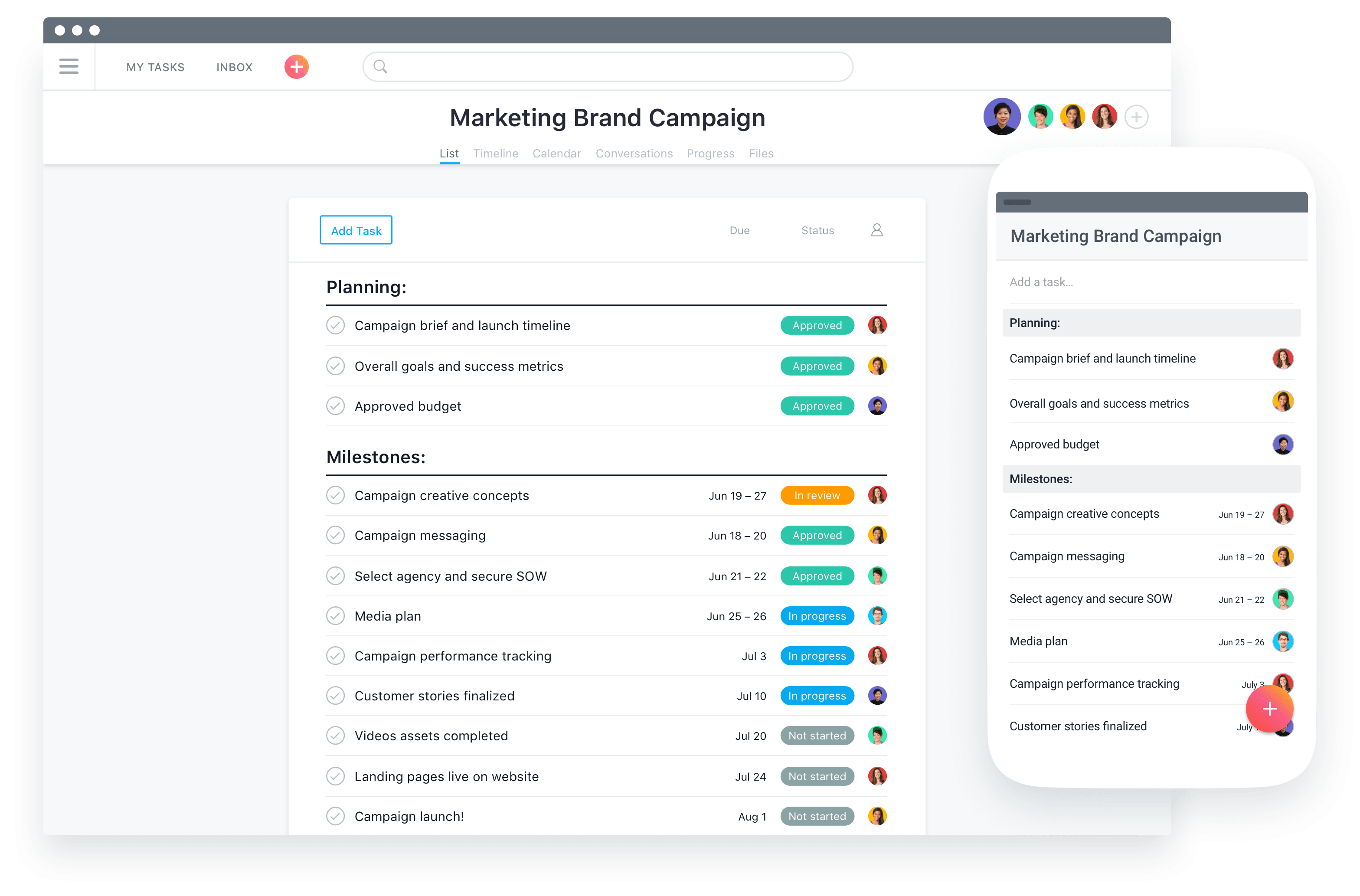 Asana - Asana Desktop-und mobile