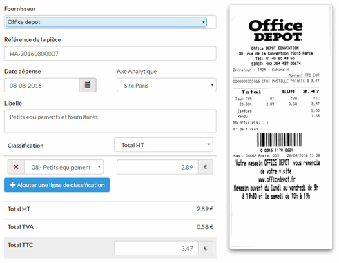 Evoliz - Automation Noten von Gebühren und Auslagen