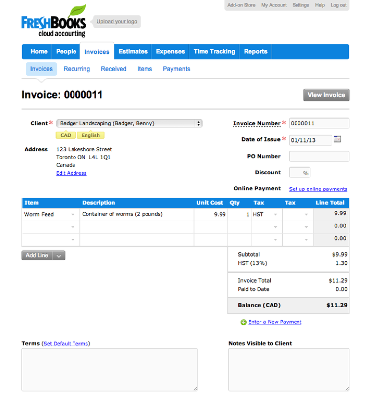 FreshBooks - Freshbooks: Rechnungsstatus