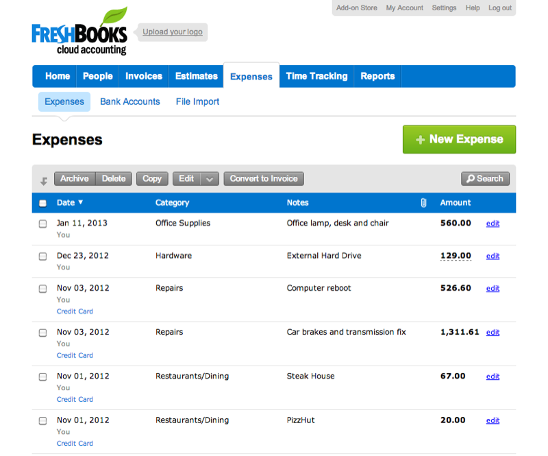 FreshBooks - Freshbooks: spesa