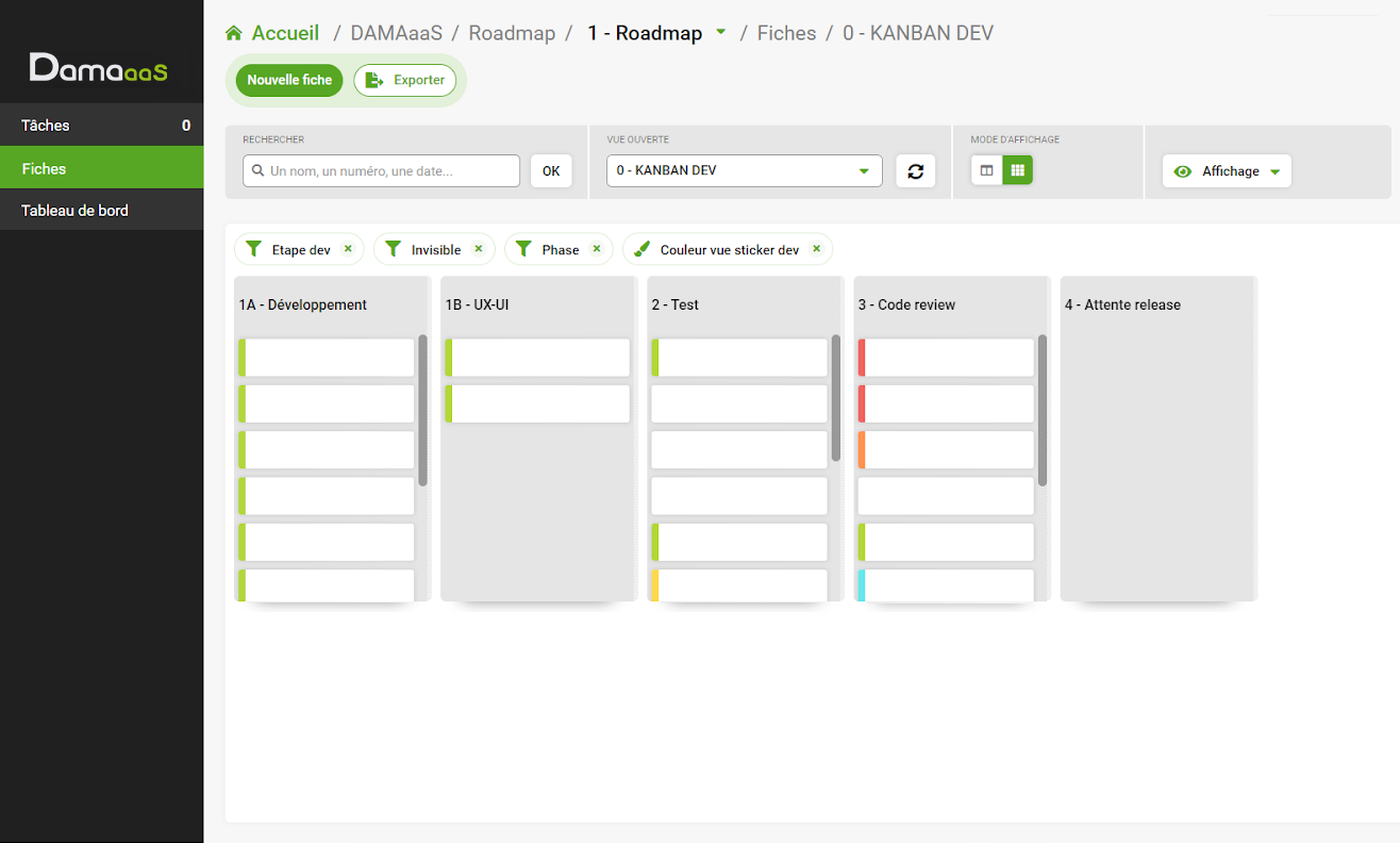 DAMAaaS - VUE KANBAN POUR UNE GESTION OPTIMISÉE