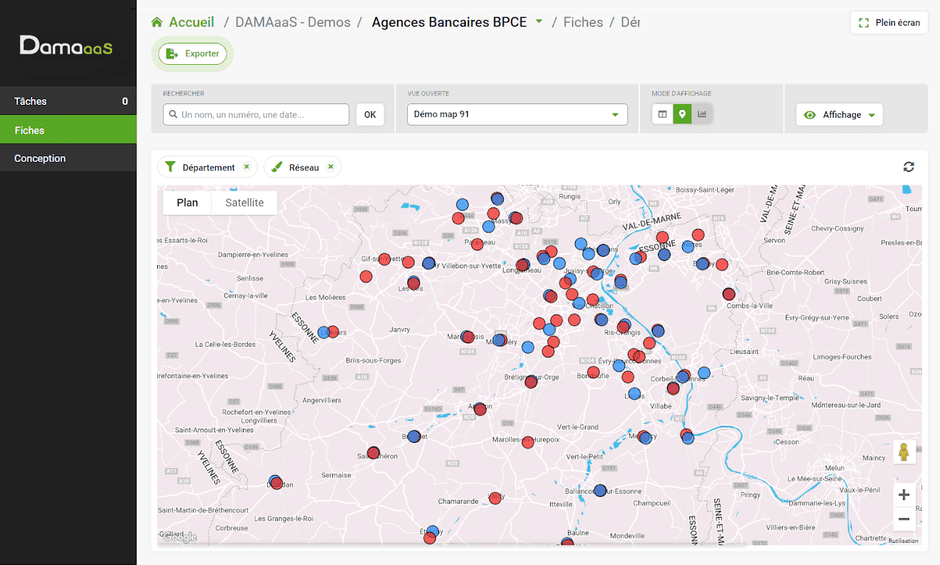 DAMAaaS - TRANSFORMEZ VOS FICHES EN UNE VUE CARTOGRAPHIQUE